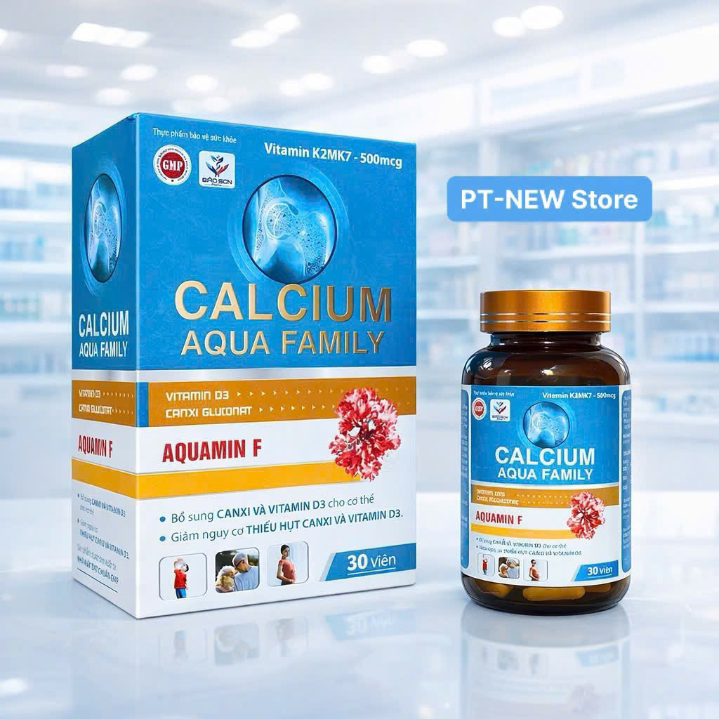 (Canxi Hữu Cơ) CALCIUM AQUA-Hỗ Trợ Phát Triển Chiều Cao:Bổ sung Canxi Tảo Biển,D3 từ 6-23 tuổi(30v/h