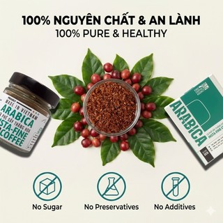 Cà Phê Hòa Tan Đen Insta-Fine 100% Arabica Cầu Đất (Pha Lạnh) – Hương Hoa Trái, Vị Chua Thanh