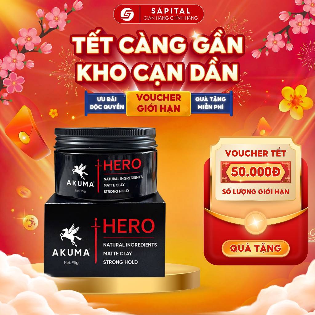 Sáp vuốt tóc Akuma Hero - Sáp vuốt tóc giữ nếp cao, không bóng, phù hợp mọi chất tóc