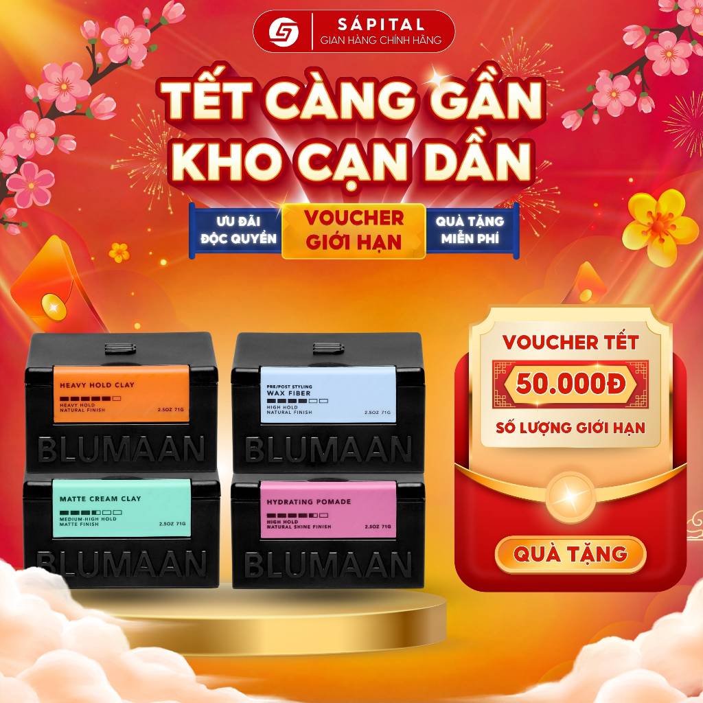 [FULL LINE] Sáp vuốt tóc Blumaan 2025 | Heavy Hold Clay-Wax Fiber-Matte Cream Clay-Hydrating Pomade