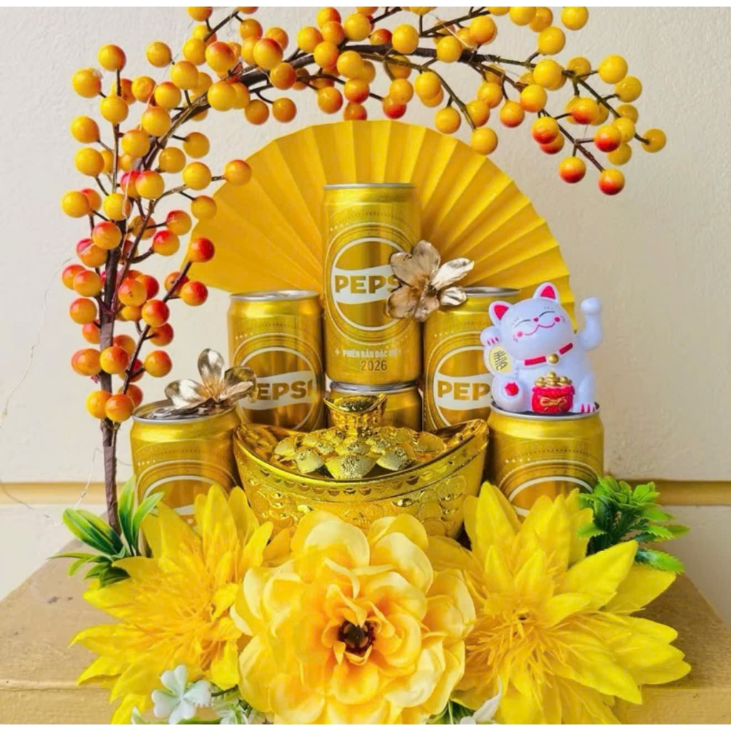 Thùng 24 Lon Vàng Tết Tài Lộc Pepsi 235ml ( Lon Tết 2026) DATE MỚI LON MÀU VÀNG)