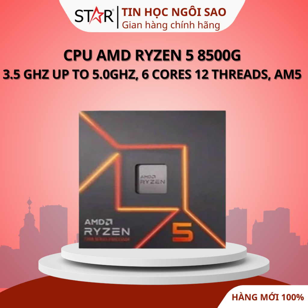 CPU AMD Ryzen 5 8500G | 3.5 GHz up to 5.0GHz, 6 Cores 12 Threads, AM5 - Bảo hành 36 tháng