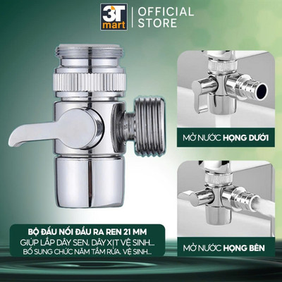 Van Chia Nước 1 Ra 2 Bằng Đồng C’MON VC-01 – Lắp Vòi Lavabo, Rửa Chén, Sen Tắm, Vòi Máy Giặt