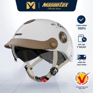 【Xả kho】Mũ bảo hiểm nửa đầu Masontex 665 có kính, lót tháo rời, điều chỉnh size, đi xe máy xe điện