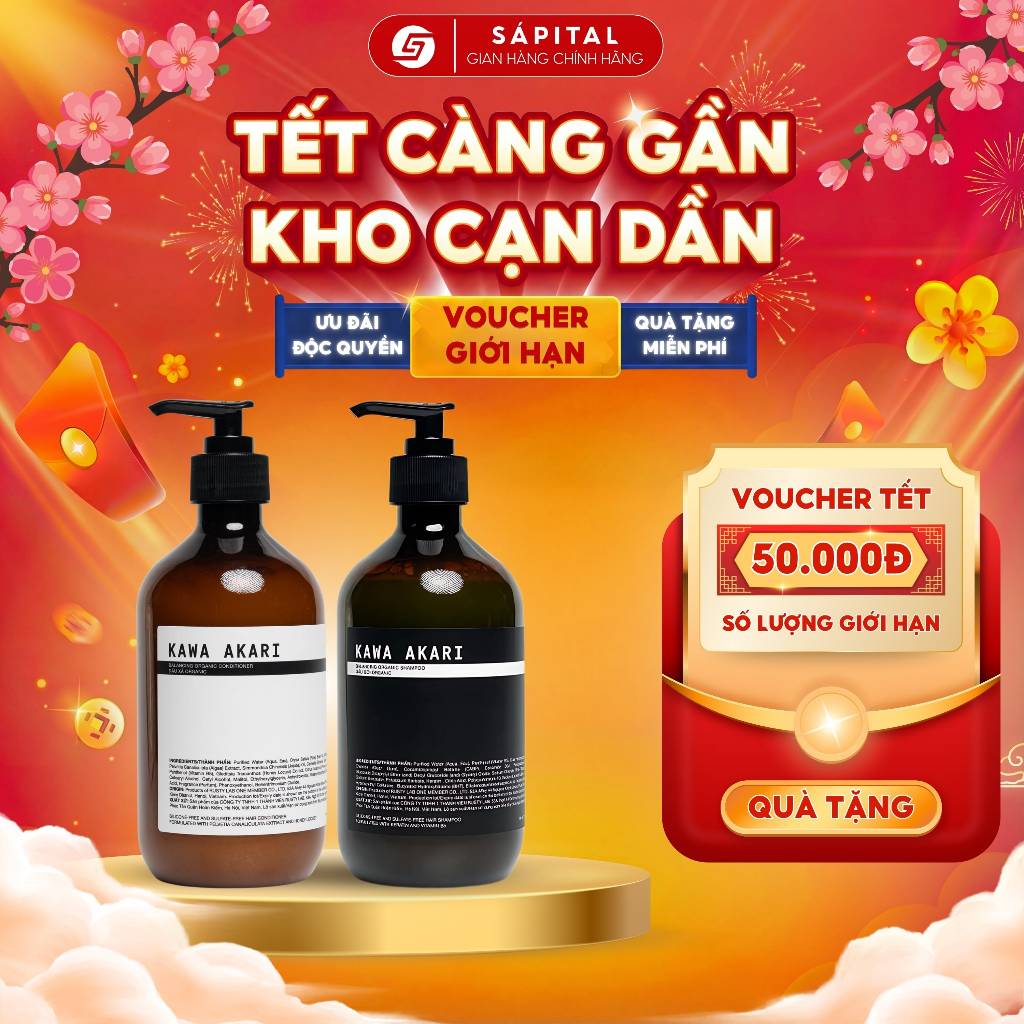 COMBO Gội Xả Kawa Akari Rusty Lab| Làm sạch & Bổ sung dưỡng ẩm cho tóc - Chiết xuất thiên nhiên