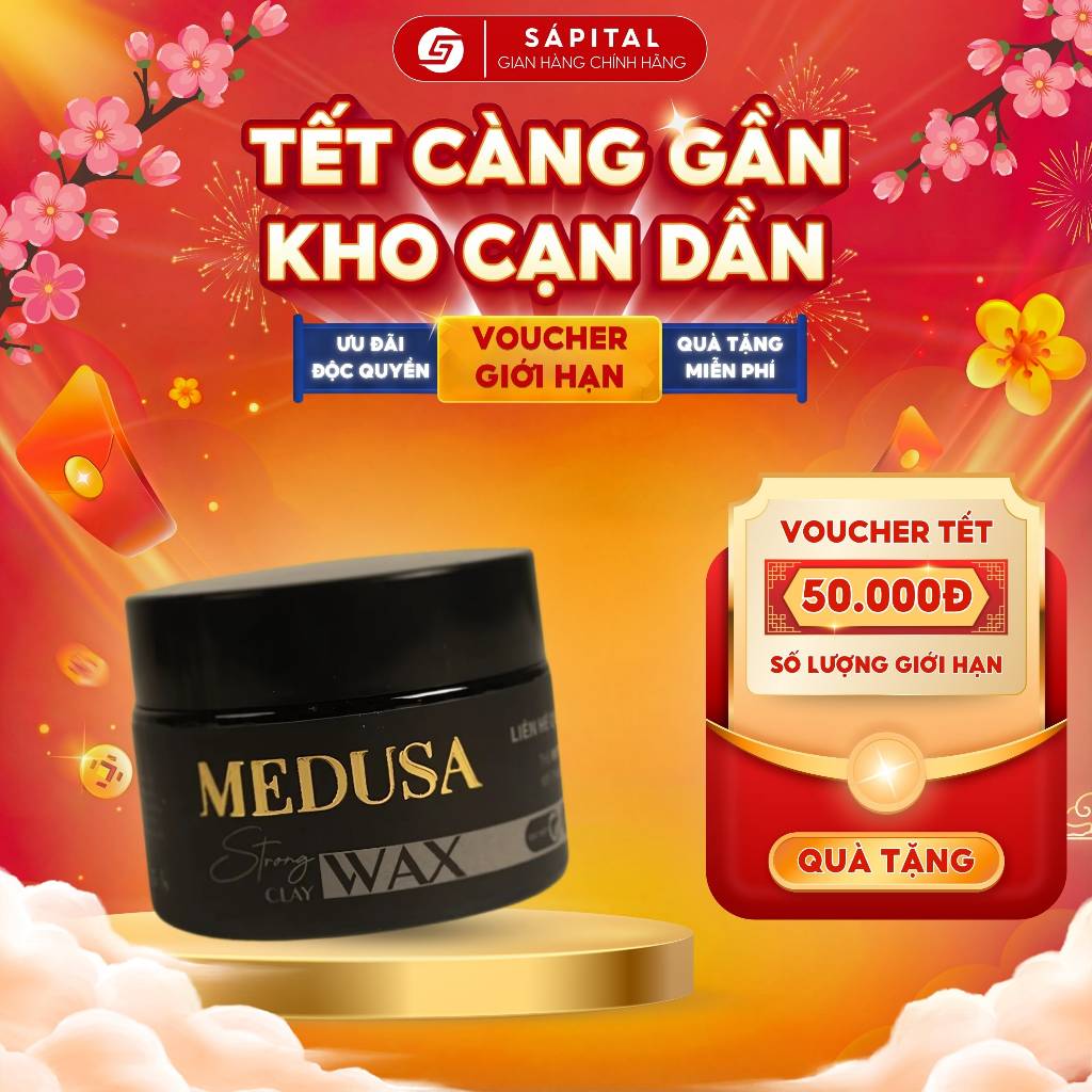 Sáp Vuốt Tóc nam Medusa Bản 2025 - Sáp vuốt tóc cho tóc mỏng kiềm dầu giữ nếp 12h - Không bóng