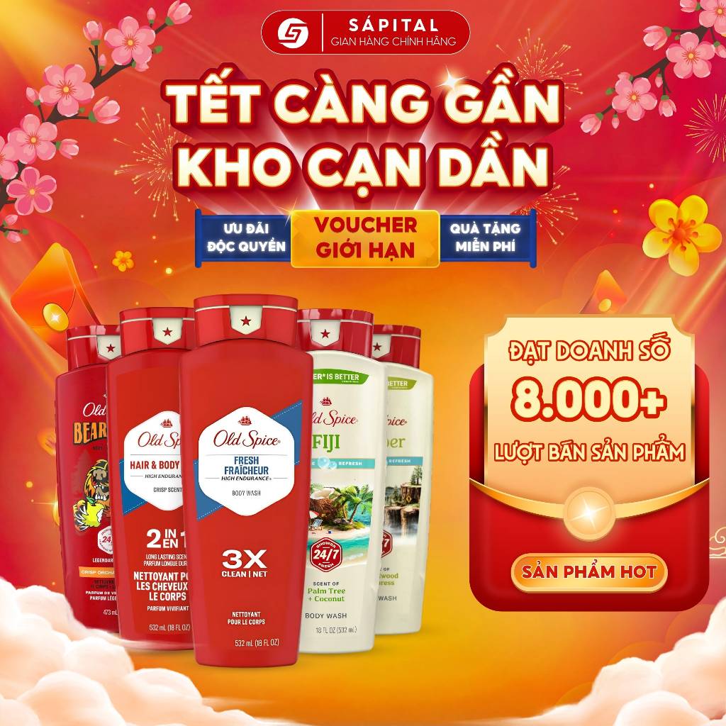 Sữa tắm Old Spice - Hỗ trợ làm sạch bụi bẩn và bã nhờn - Dưỡng ẩm cho da