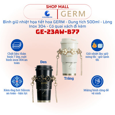 [HỎA TỐC] Ly giữ nhiệt Germ GE-23AW-B77 kèm dây đeo tiện lợi - dung tích 500ml