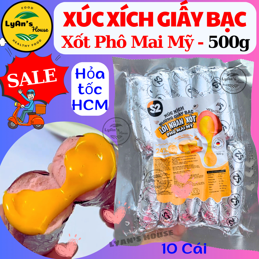 (Hỏa Tốc HCM) XÚC XÍCH PHÔ MAI MỸ Ăn vặt Hot trend phô mai tan chảy, xúc xích nướng giấy bạc An Phát