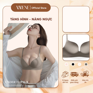 Áo lót đúc su tàng hình mềm mịn nâng ngực VANVENE áo ngực nữ su trơn không gọng đệm dày ôm nâng ngực