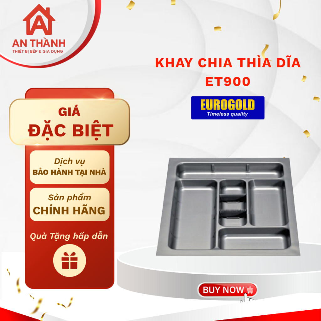 Khay nhựa chia tủ bếp Eurogold ET900 khay chia thìa dĩa đũa gọn gàng ngăn nắp tiện ích