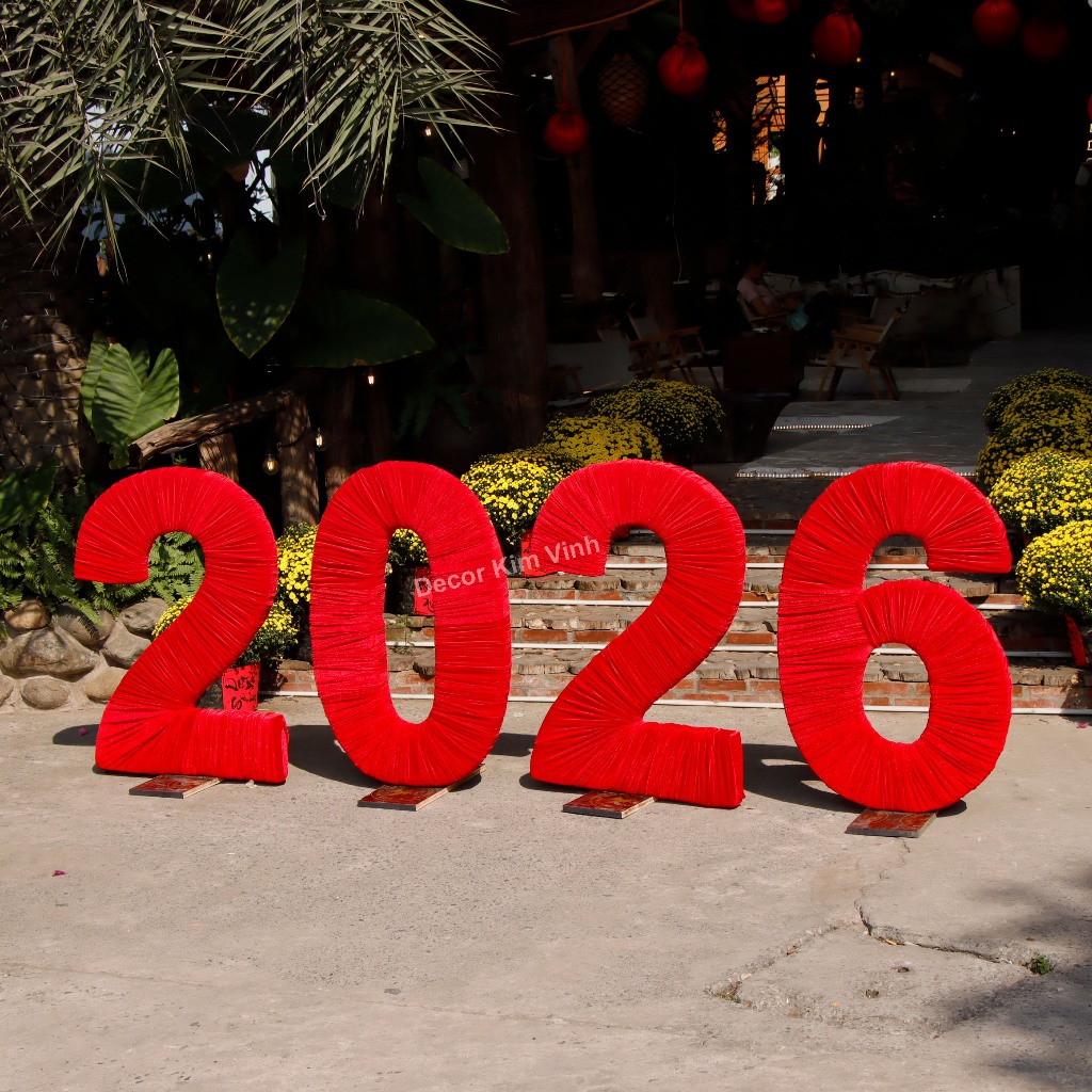 Bộ Chữ Số Xốp Năm 2026 Trang Trí Năm Mới
