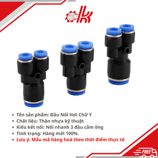 Nối 3 đầu ống PY - Đầu Nối Nhanh Khí Nén - Cút Nối Chia 3 Ngã
