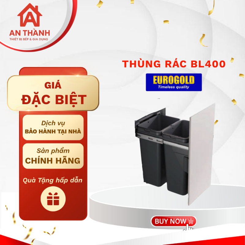 Thùng Rác Gắn Tủ Bếp Eurogold BL400 Mang Lại Sự Gọn Gàng Cho Không Gian Bếp