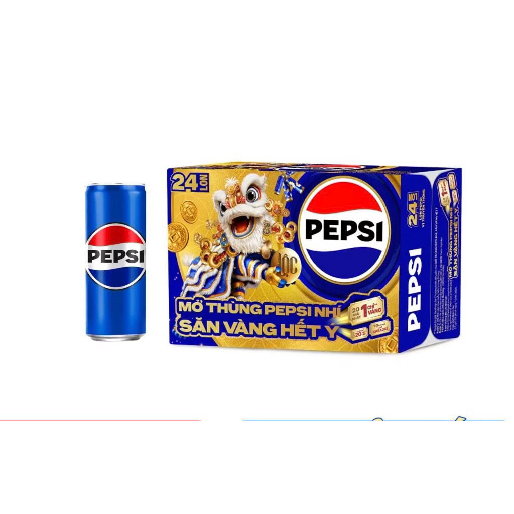 thùng 24 lon nước ngọt có ga Pepsi 330ml