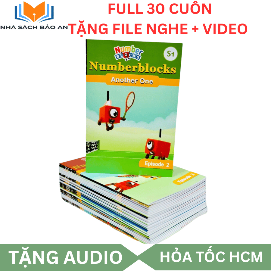 Sách - NUMBER BLOCK 30 cuốn sách nhập tặng file nghe + video