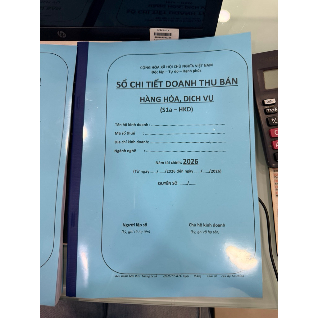 🟢 HKD Nhóm 1: Doanh thu dưới 500trd/năm  Sổ S1a - HKD: SỔ DOANH THU BÁN HÀNG HÓA, DỊCH VỤ