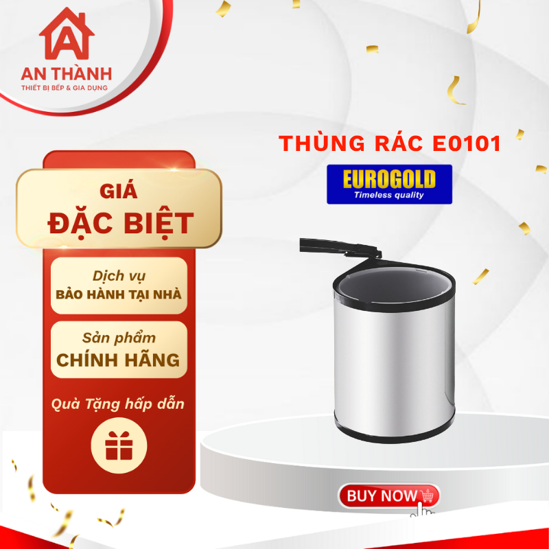 Thùng Rác Âm Tủ Inox Eurogold E0101 Phù Hợp Nhiều Kiểu Tủ Bếp