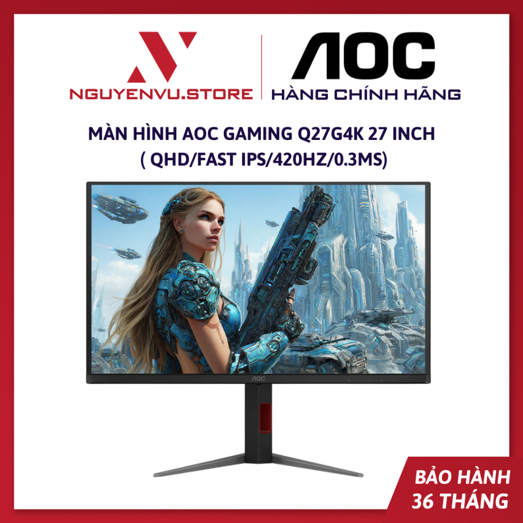 Màn Hình AOC Gaming Q27G4K 27 inch  ( QHD/Fast IPS/420Hz/0.3ms) - Hàng Chính Hãng
