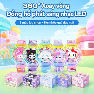 [FUNGUS] Đồng Hồ Trẻ Em Xoay 360 Độ Phát Sáng Nhạc LED 5 Màu Lựa Chọn Kèm Hộp Quà Đẹp Mắt Cho Bé Chất Liệu An Toàn Dễ Sử