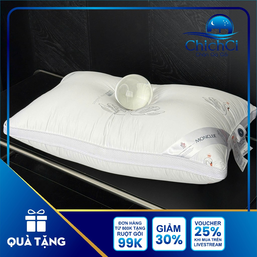 Ruột Gối Lông Vũ MonCler Mang Lại Cảm Giác Êm Ái Nhẹ Tênh Thoải Mái Khi Ngủ 50*70cm