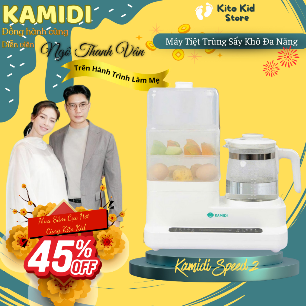 Máy Hâm Sữa Đun Nước Tiệt Trùng Sấy Khô Đa Chức Năng Kamidi Speed 2  TVQ Store