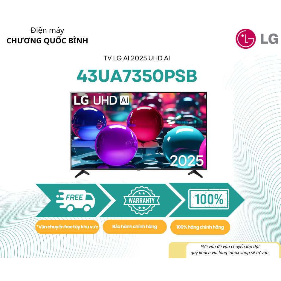 TV LG AI 2025 UHD AI 43UA7350PSB 43inch