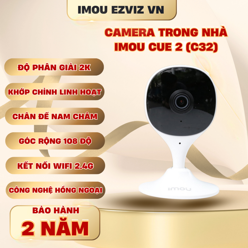 Camera Wifi Imou C32 Cue 2 3MP 2K Góc Rộng Đàm Thoại 2 Chiều Phát Hiện Người
