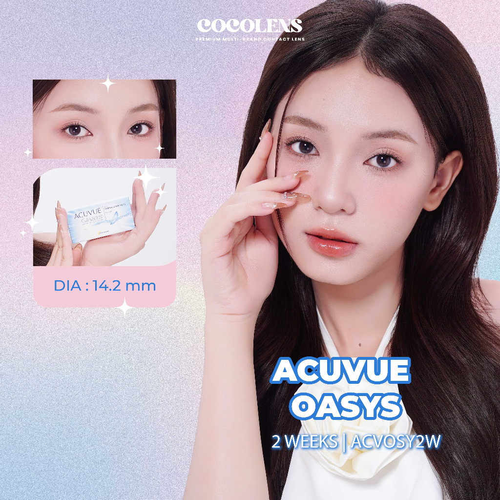 Kính Áp Tròng  Lens Trong Suốt 2 Tuần ACUVUE 2 WEEKS OASYS CÙNG ĐỘ CẬN 0.50 - 10.00 (6pcs/Box)