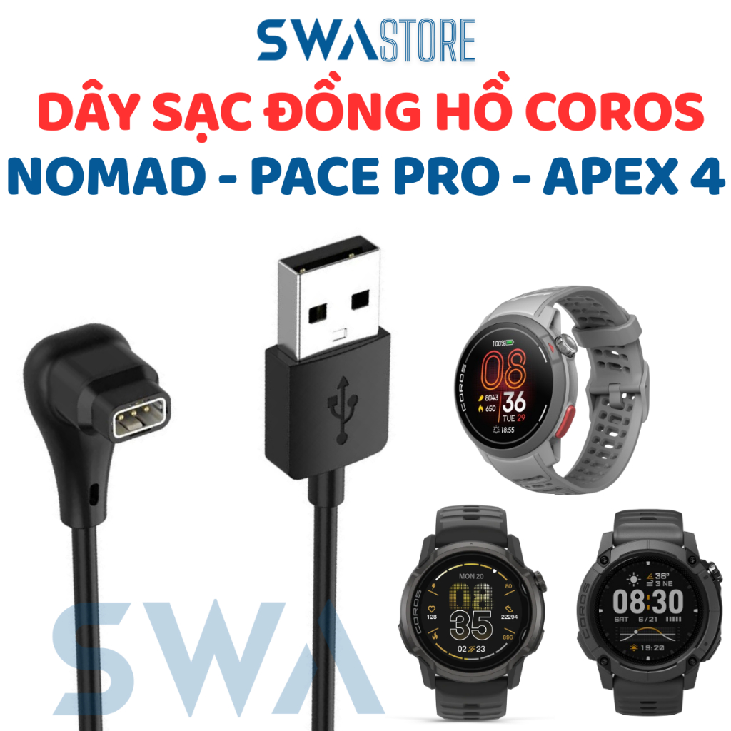 Dây Sạc Thay Thế Cho Đồng Hồ Coros Apex 4 / Pace Pro / Nomad SWA