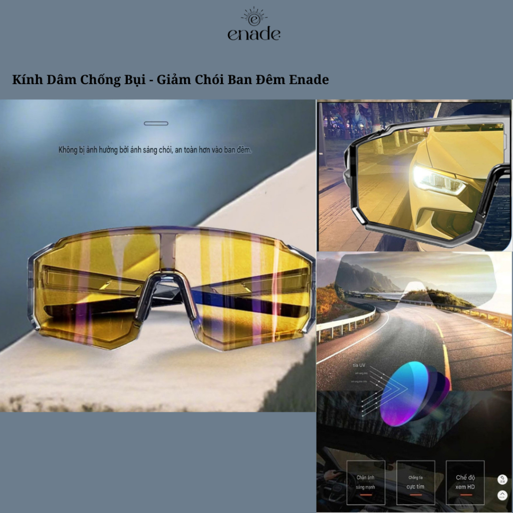 (T137) Kính Dâm Chống Bụi,Giảm Độ Chối Đi Đêm Enade