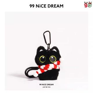 Gấu Bông Mèo Đen Quàng Khăn Đỏ Trắng Treo Cặp Sách, Móc Khoá Gấu Bông Hình Mèo Bông Dễ Thương