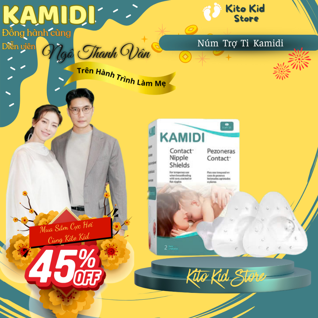Núm Trợ Ti Kamidi Chất Liệu Silicon Co Dãn Mềm Mại Bảo Vệ Đầu Ngực Cho Mẹ Và Hỗ Trợ Cho Bé