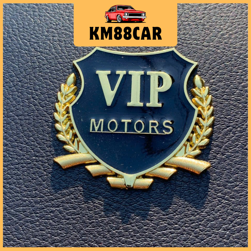 Bộ 02 decal Huy hiệu VIP bông lúa gắn ô tô trang trí KM88CAR