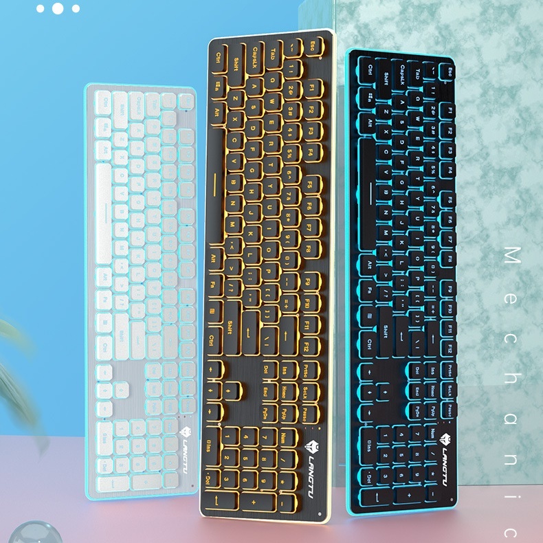 Bàn Phím LED LANGTU L1 Có Dây USB – 104 Phím Chống Ồn, Gõ Êm, LED Đẹp, Dùng Cho PC Laptop Văn Phòng Game Thủ