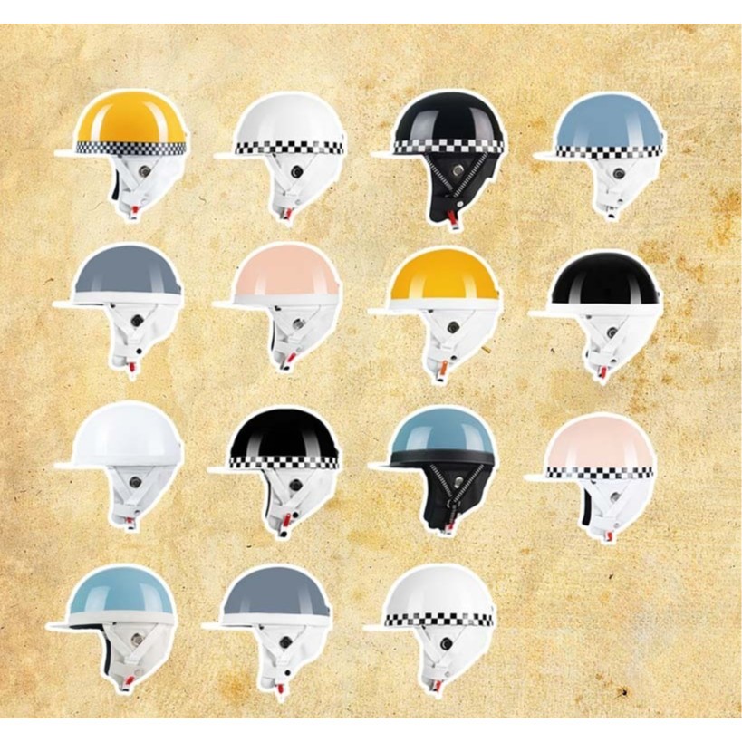 Mũ bảo hiểm nửa đầu VARO N120 Bosozoku Japan Style nửa đầu vintage - Mũ bảo hiểm moto Vintage 1/2 đầu - tặng sticker