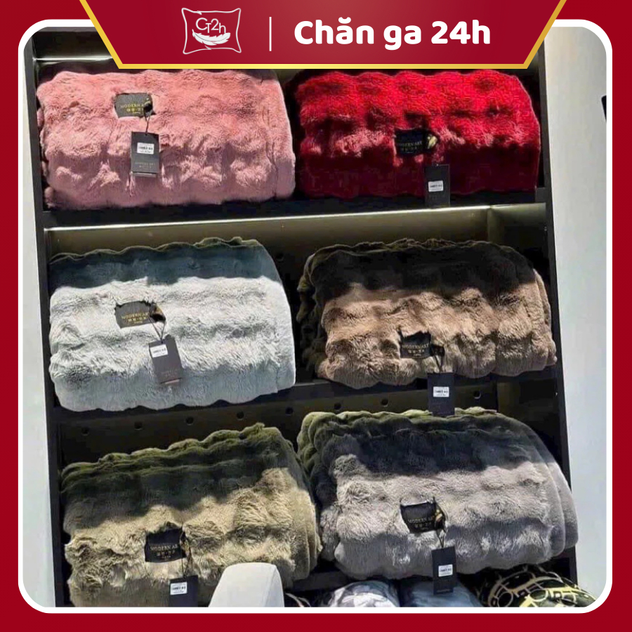 [Hàng Loại 1] Chăn chồn ITALI Nhập Khẩu cao cấp 6kg,lông mềm mịn,không bết dính,không rụng lông