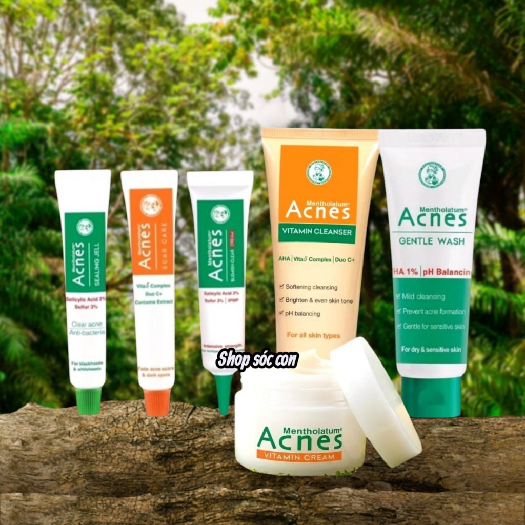 Kem chấm giảm mụn acnes/ kem mờ sẹo thâm acnes/ sữa rửa mặt acnes ngăn ngừa mụn sáng da