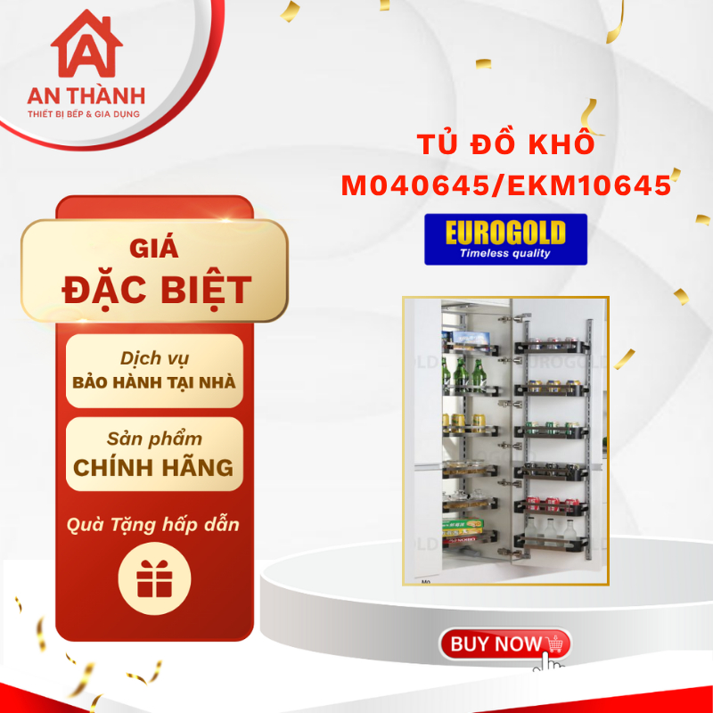 Tủ Đồ Khô Eurogold M040645/EKM10645 – Phù Hợp Nhiều Kiểu Thiết Kế Tủ Bếp