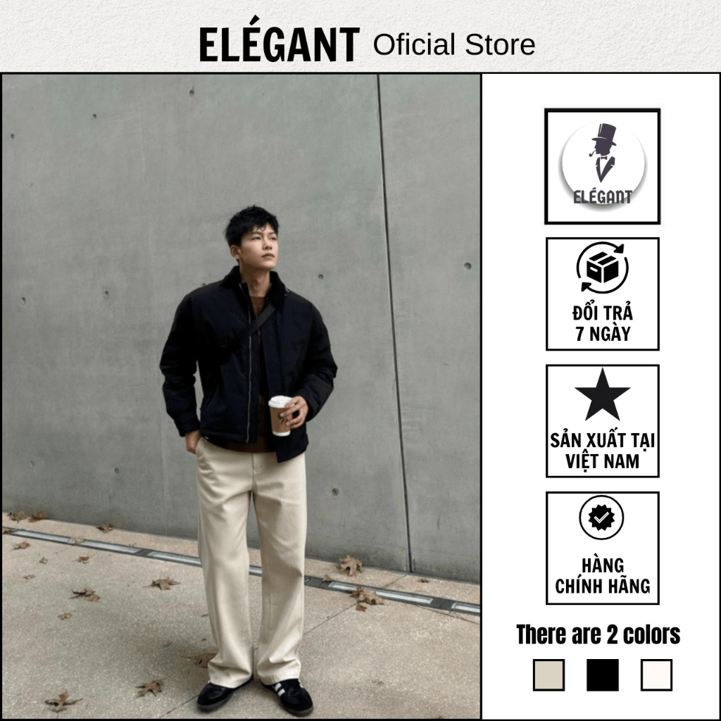 Quần Jeans Nam KaKi Beige Ống Suông Rộng ELEGANT - Quần Bò Nam Nữ Kaki Jean Beige Có Bigsize