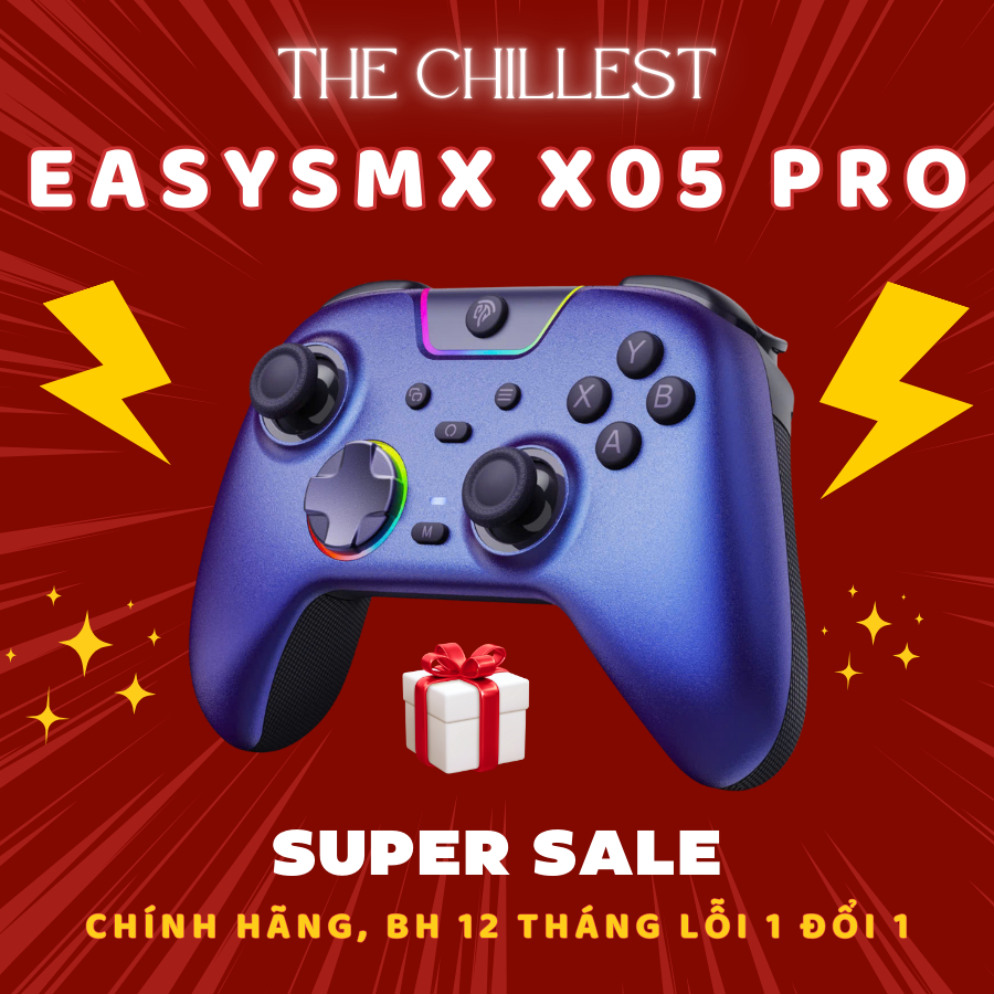 Tay cầm chơi game EasySMX X05 Pro – Joystick Hall Effect, Cò rung 2 tầng, Polling rate 1000Hz, chống