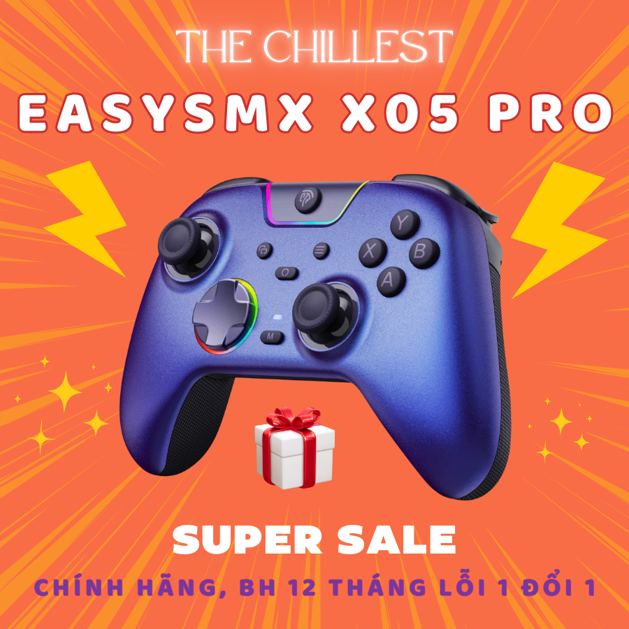 Tay cầm chơi game EasySMX X05 Pro – Joystick Hall Effect, Cò rung 2 tầng, Polling rate 1000Hz, chống