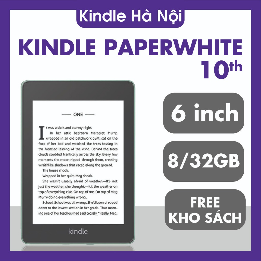 Máy đọc sách Kindle Paperwhite 4 tặng ỐP BAO DA VÀ KHO SÁCH hỗ trợ tạo tài khoản kindle PPW4