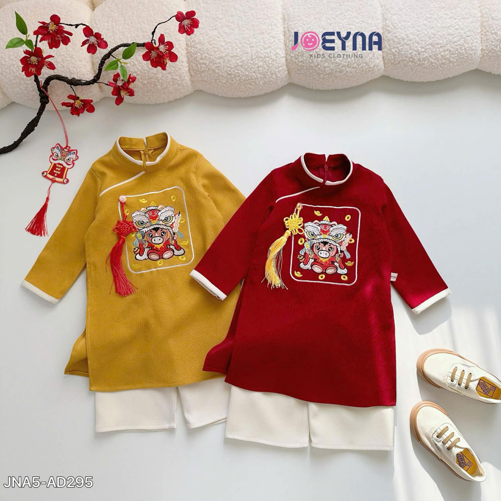 [ Joeyna ] AD295 áo dài phúc lân cho bé trai 8-24kg
