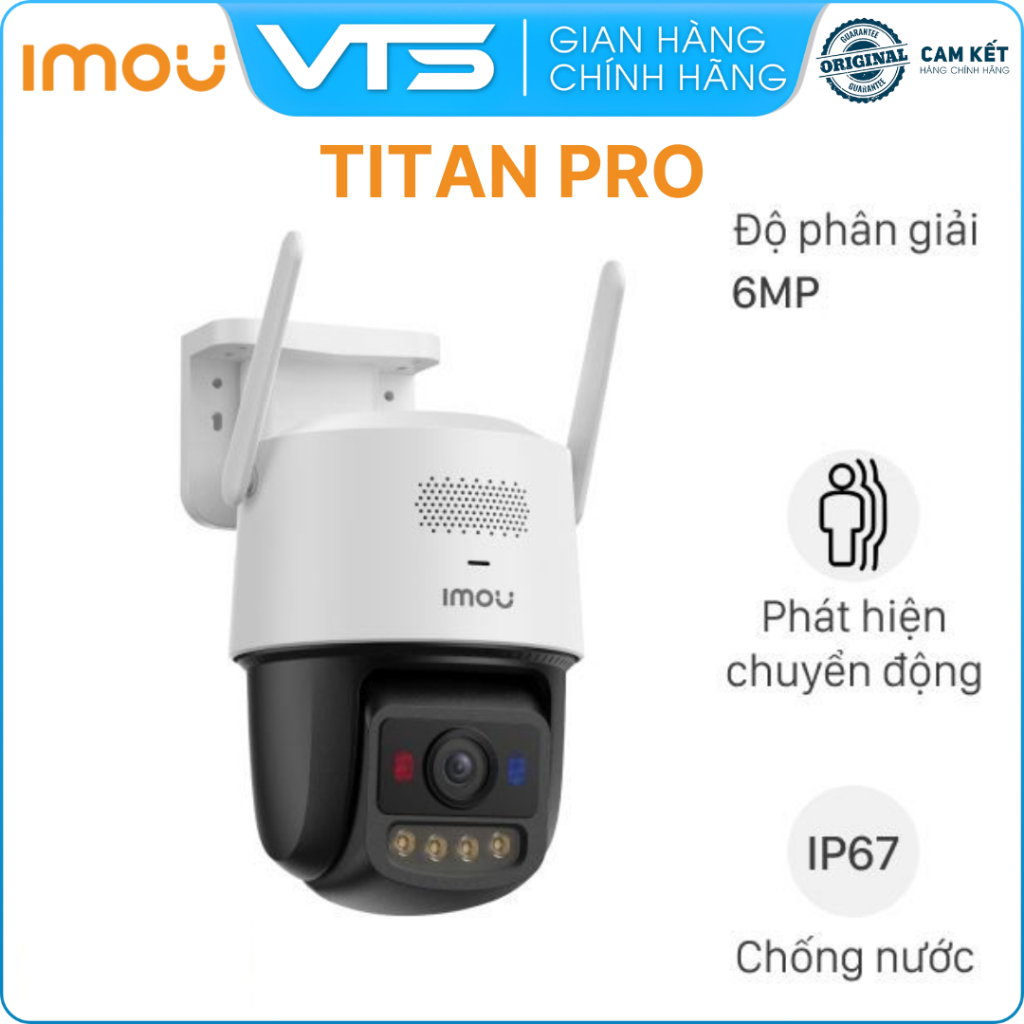 Camera Wifi IMOU TITAN PRO U7LP 6MP 3K+ | Chính Hãng, Công Nghệ Aurora Color Night Vision, Đàm Thoại