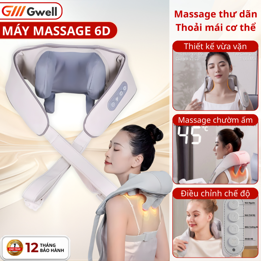 Máy Massage Cổ Vai Gáy 6D , Kỹ Thuật Massage Số 8, Cải Thiện Sức Khỏe Dành Cho Văn Phòng, Người Cao Tuổi