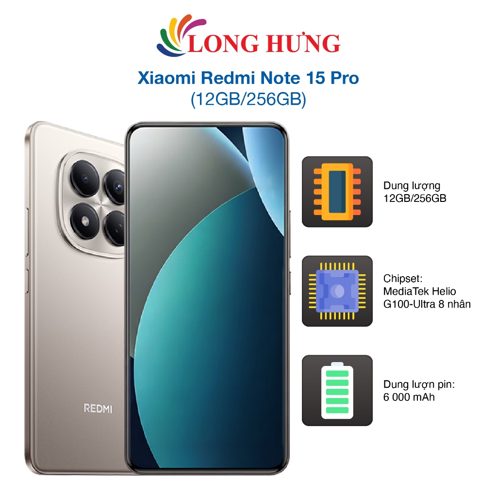 Điện thoại Xiaomi Redmi Note 15 Pro (12GB/256GB) - Hàng chính hãng