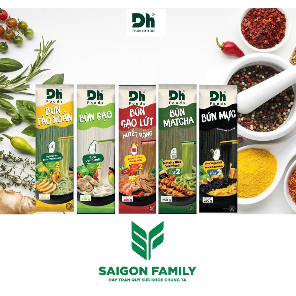 [COMBO 6] Bún 250gr- DH FOODS/ Mì SPAGHETTI 250gr- DH FOODS - New
