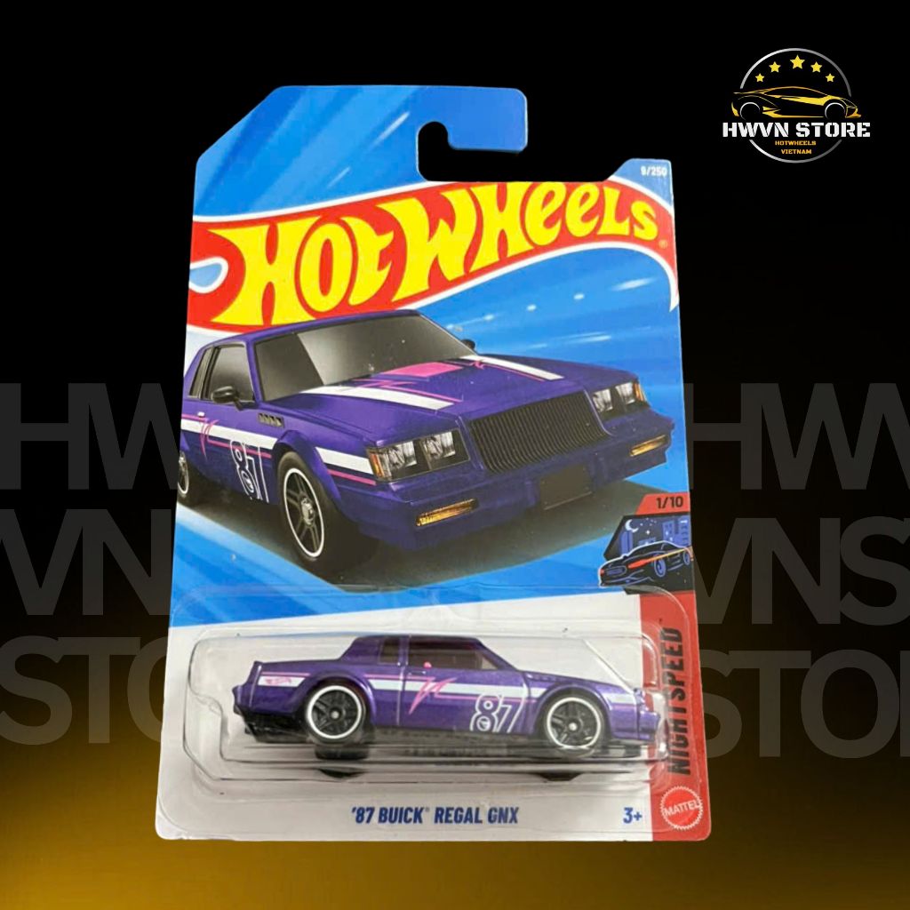 Xe mô hình Hotwheels '87 Buick Regal GNX màu tím