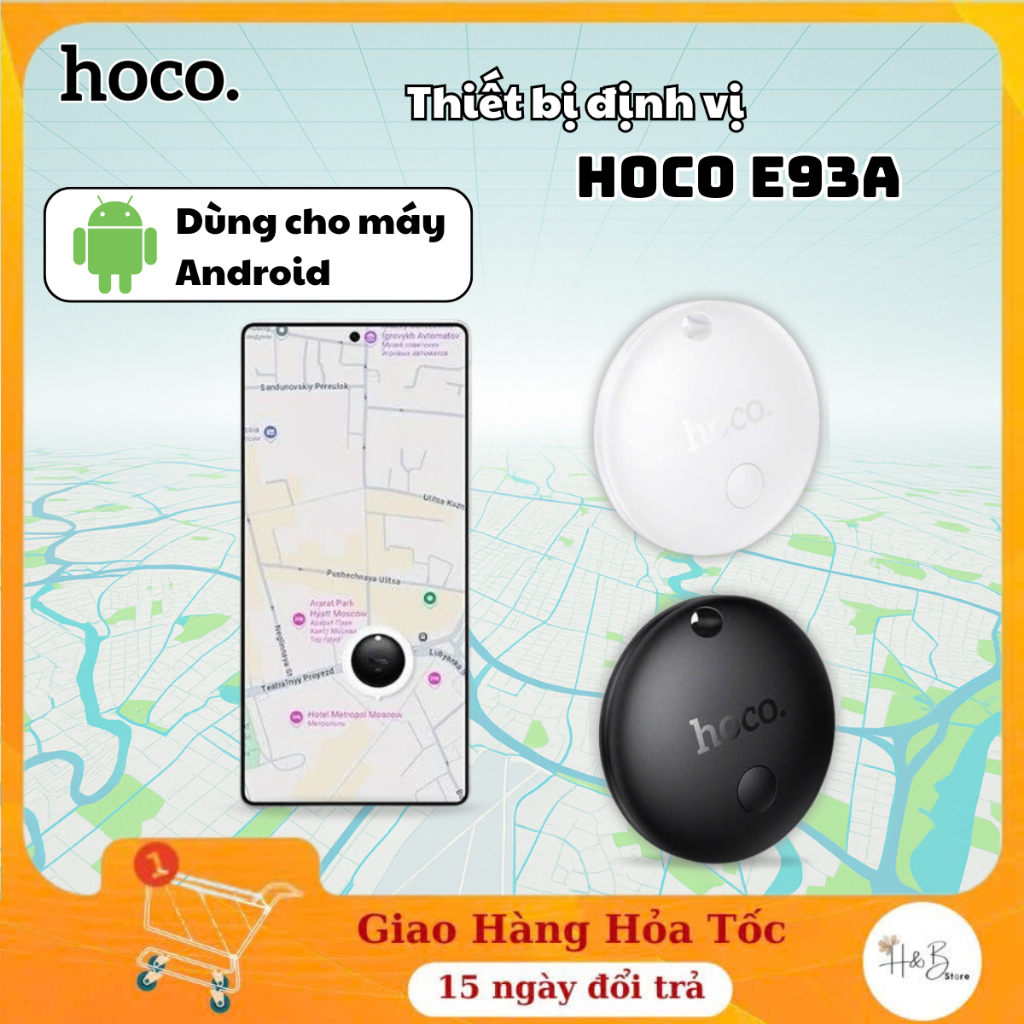Thiết bị định vị Hoco E93A cho Android Thiết bị tìm vật dụng thất lạc, xe máy, ví tiền chìa khóa, tì